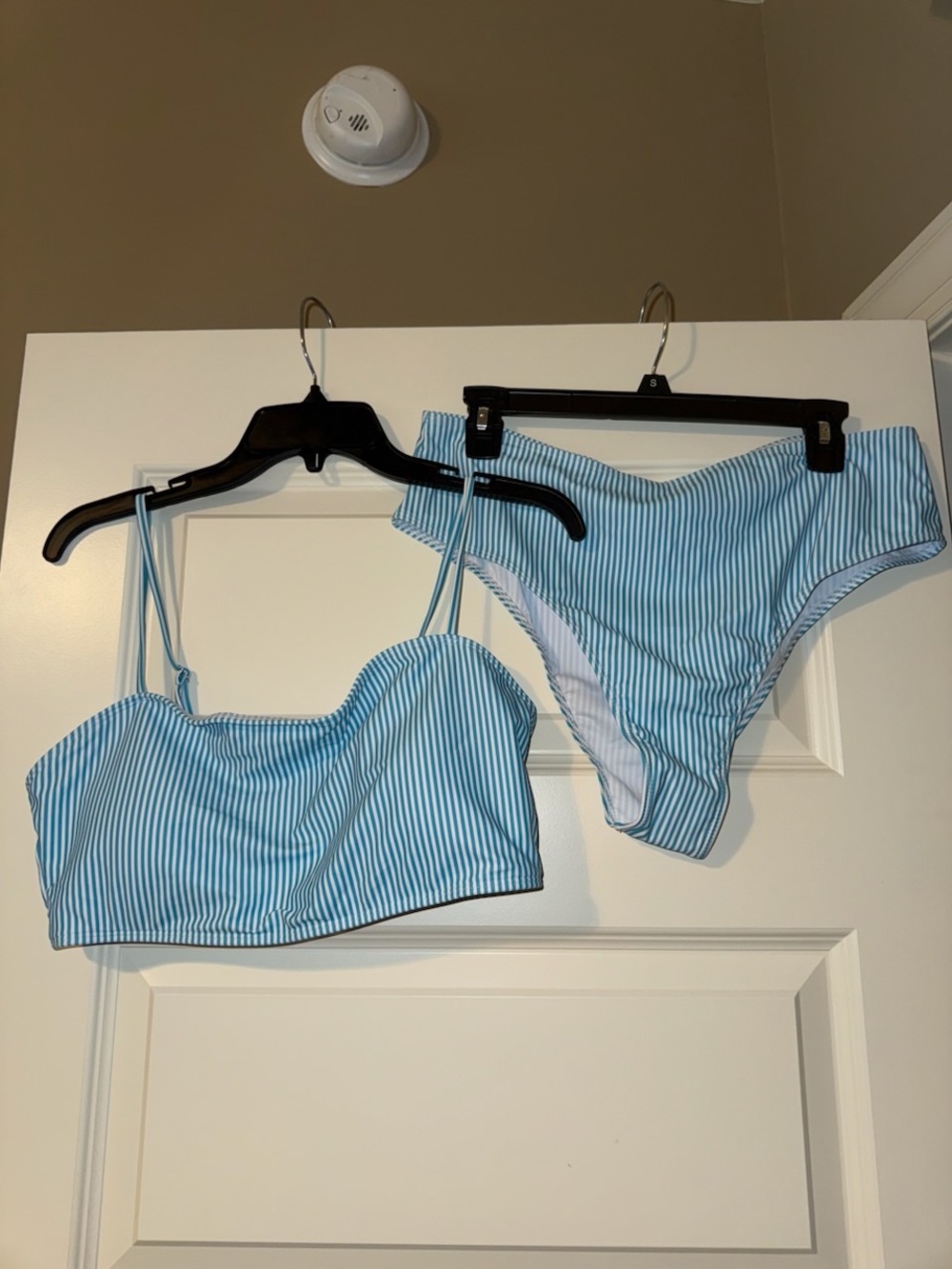 Light Blue & White Striped Bikini Set